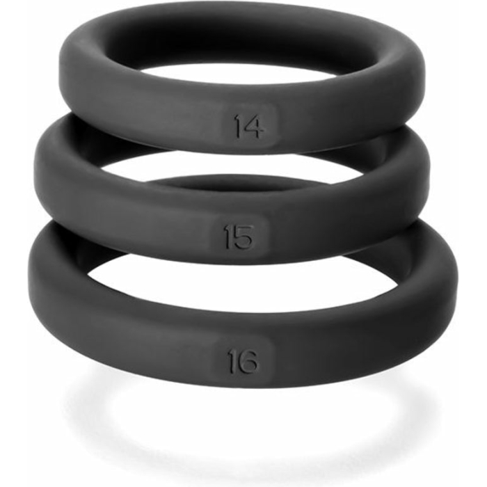 Perfect Fit Xact-fit Silicone Rings S-m (#14, #15, #16) Black - Image 1
