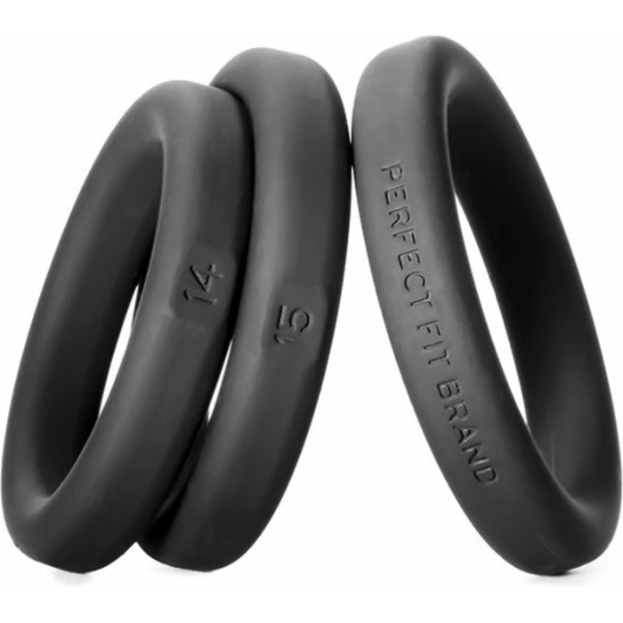 Perfect Fit Xact-fit Silicone Rings S-m (#14, #15, #16) Black - Image 2