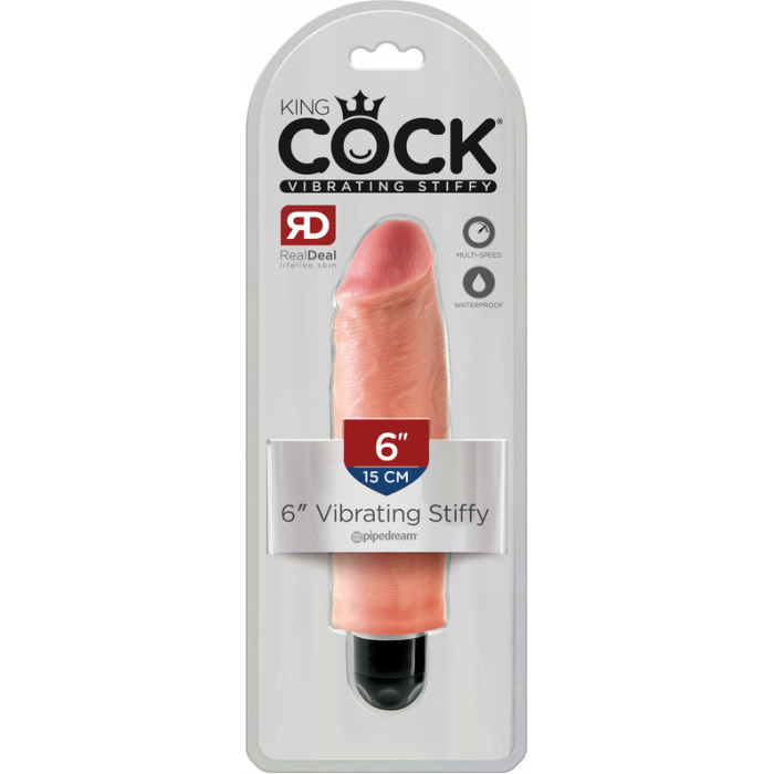 King Cock 6 inches Vibrating Stiffy Beige - Image 3
