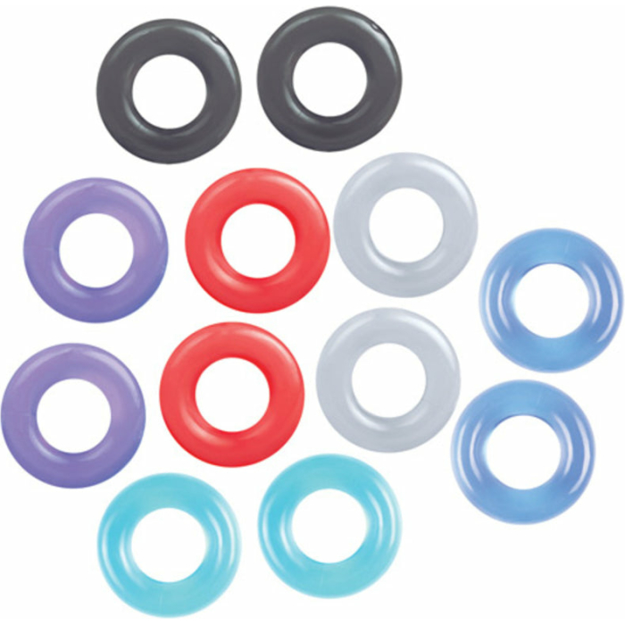 The 9's, Baller's Dozen, 12-piece TPE Cock Ring Set - Image 1