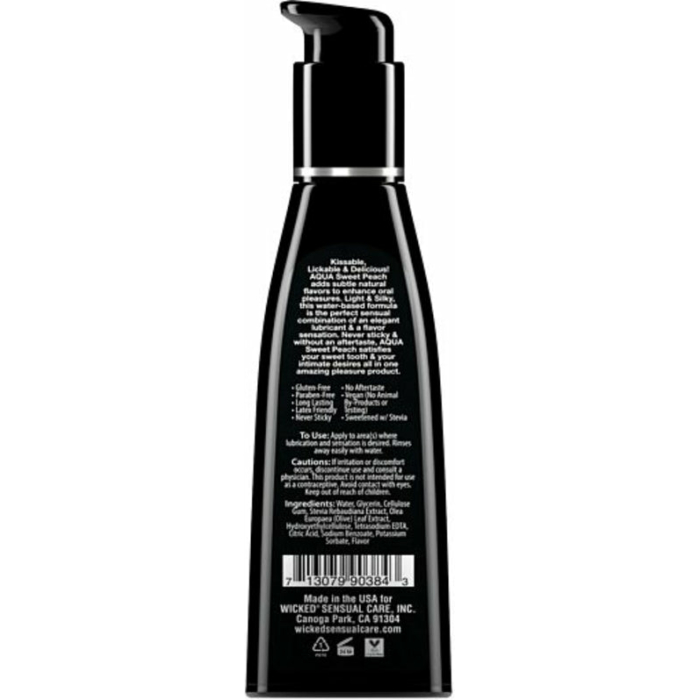 Wicked Aqua Sweet Peach Flavored Lubricant 4oz - Image 2