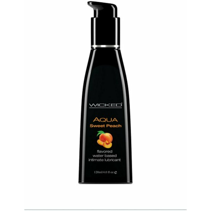 Wicked Aqua Sweet Peach Flavored Lubricant 4oz - Image 1
