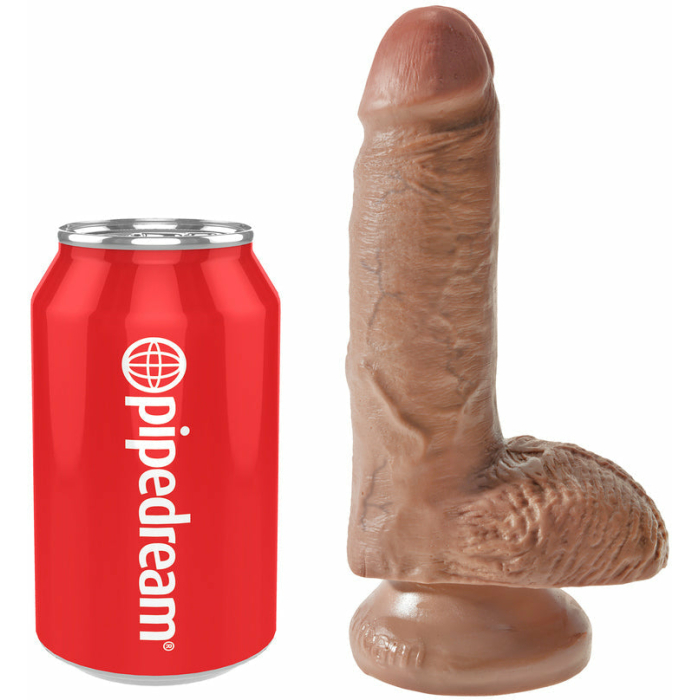King Cock 7 inches Cock with Balls Tan Dildo - Image 1