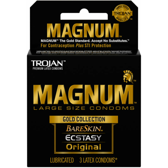 Trojan Magnum Large Size Condoms Gold Collection 3 Pack - Image 1
