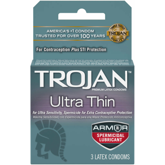 Trojan Ultra Thin Armor (spermicidal) 3pk - Image 1