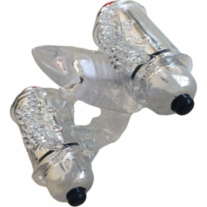 Wet Dreams Double Down Dual Motor Cock Ring With Power Bullet  And Stimulator Tongue With Motor - Image 1