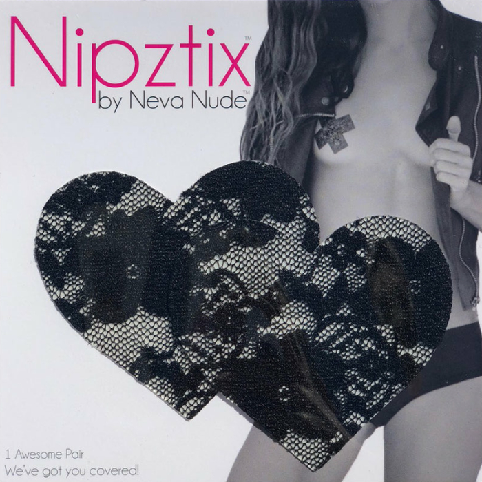 Neva Nude Pasty Heart Lace Black - Image 1