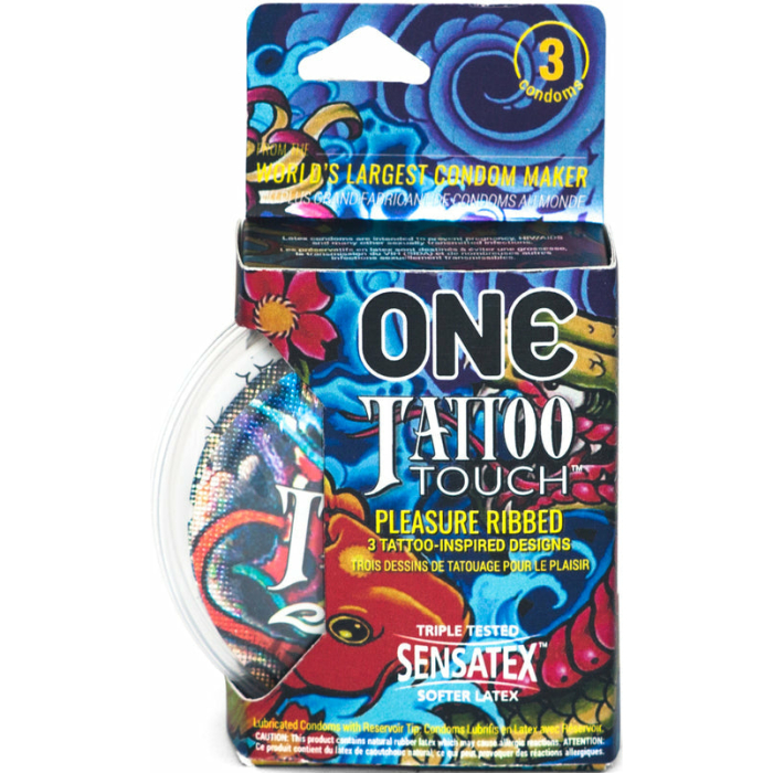 ONE Tattoo Touch Condom 3pk - Image 1