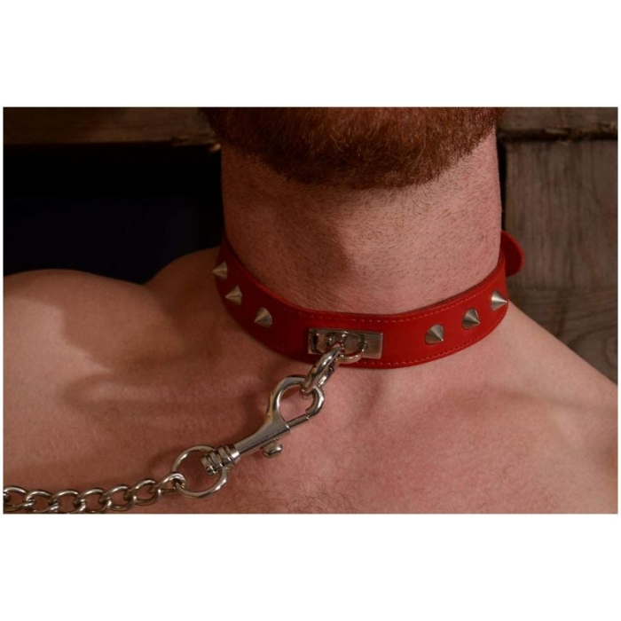 Rouge O Ring Studded Collar Red - Image 3