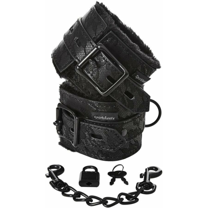 Sincerely, SS Lace Fur Lined Handcuffs - Image 1