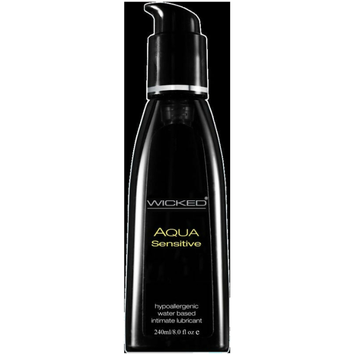 Wicked Aqua Sensitive Waterbased Hypoallergenic Unscented Lube 8oz - Image 1