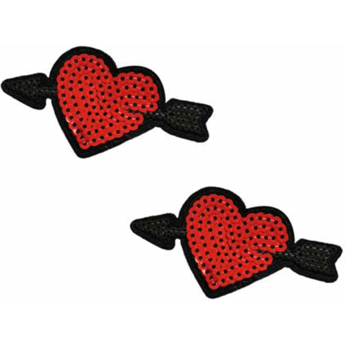 Neva Nude Reusable Pasty Hearts Sequins Pasties - Image 1
