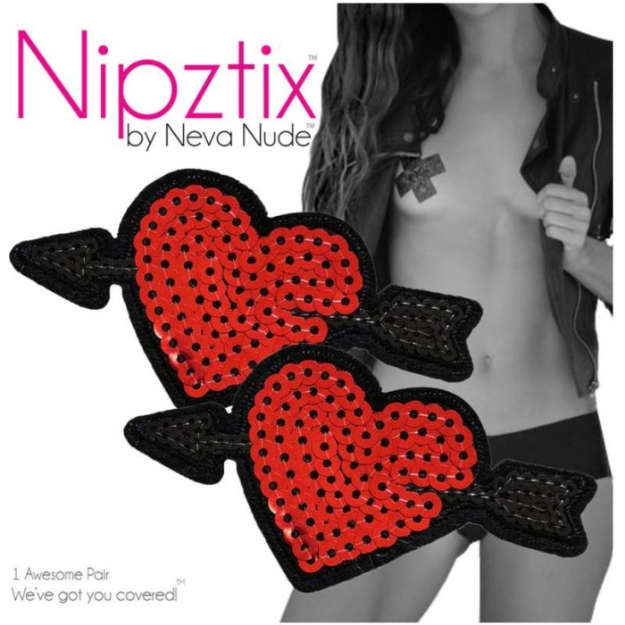Neva Nude Reusable Pasty Hearts Sequins Pasties - Image 3