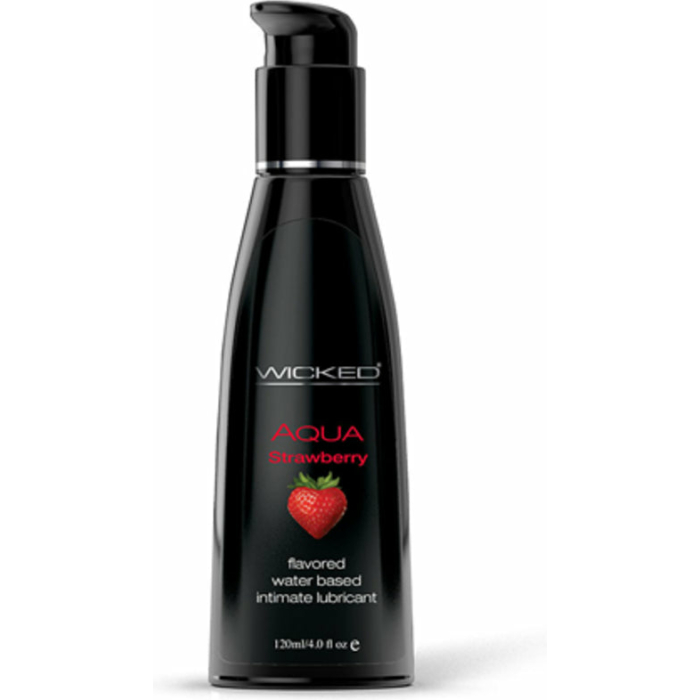 Wicked Aqua Lubricant Strawberry 4 fluid ounces - Image 1