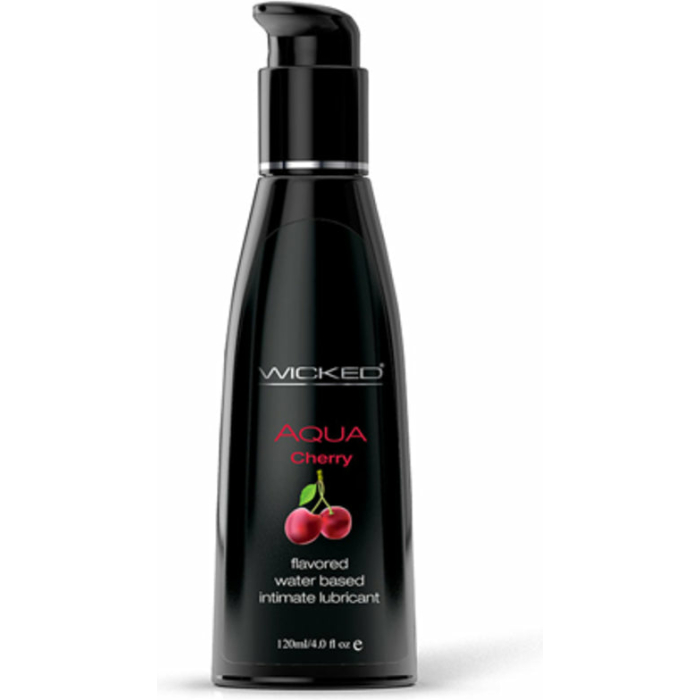Wicked Aqua Water Based Lubricant Cherry 4oz - Image 1