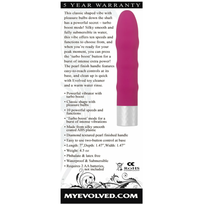 The Ignite Turbo Boost Plastic Vibrator Pink - Image 2