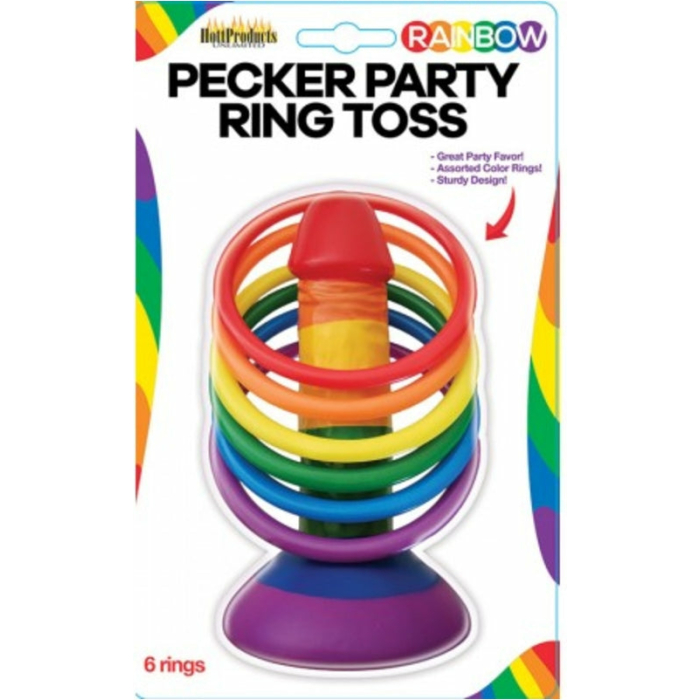 Rainbow Pecker Party Ring Toss Game 6 Rings - Image 2