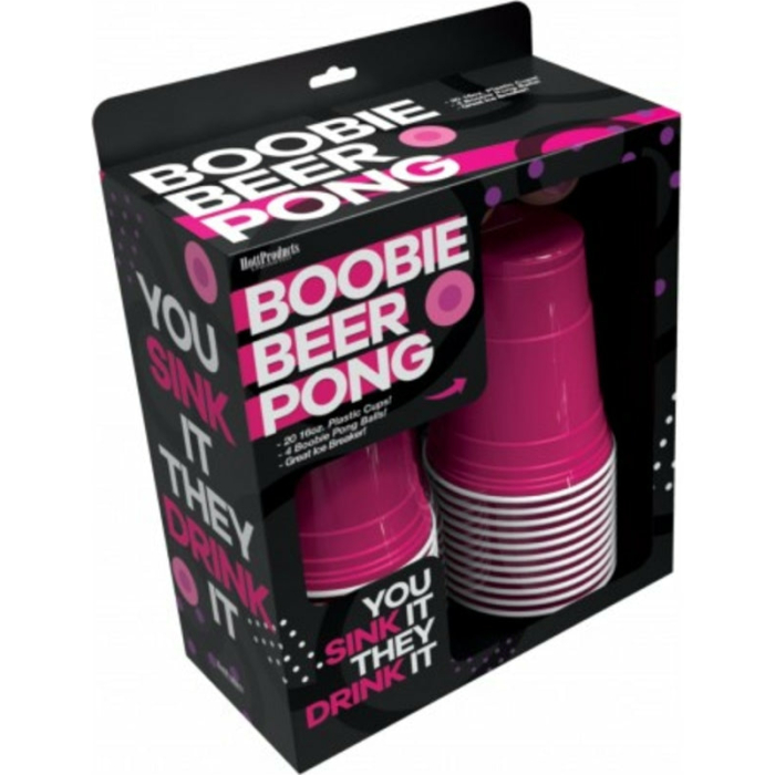 Boobie Beer Pong Boxed Set With Cups & Boobie Balls - Image 2