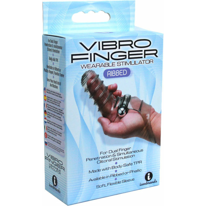 Vibrofinger Ribbed Finger Massager Smoke - Image 2