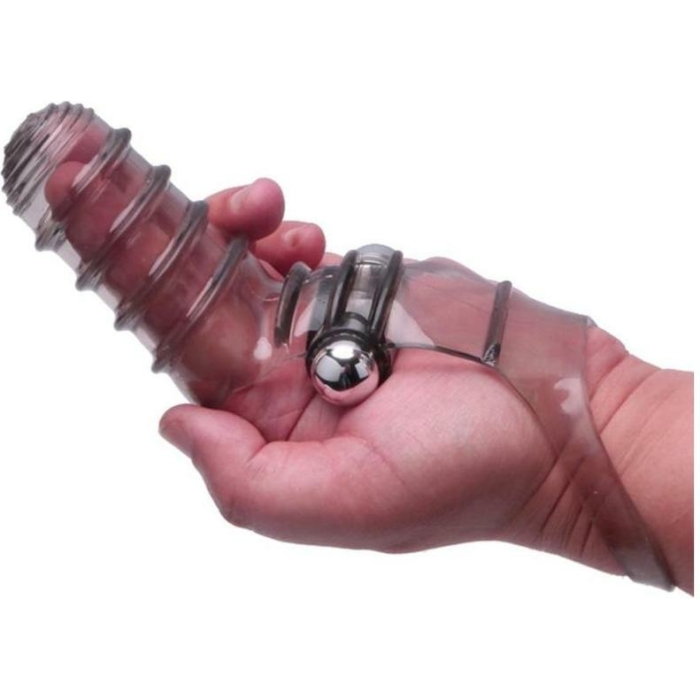 Vibrofinger Ribbed Finger Massager Smoke - Image 1