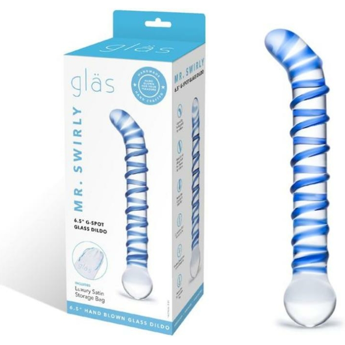 Mr.  Swirl 6.5" Glass Glass Dildo - Image 3