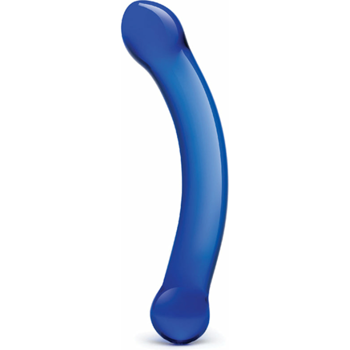 Glas 6 inches Curved Glass G-Spot Dildo Blue - Image 1