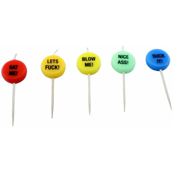 X-Rated Party Candles 5 Colorful  Candles - Image 1
