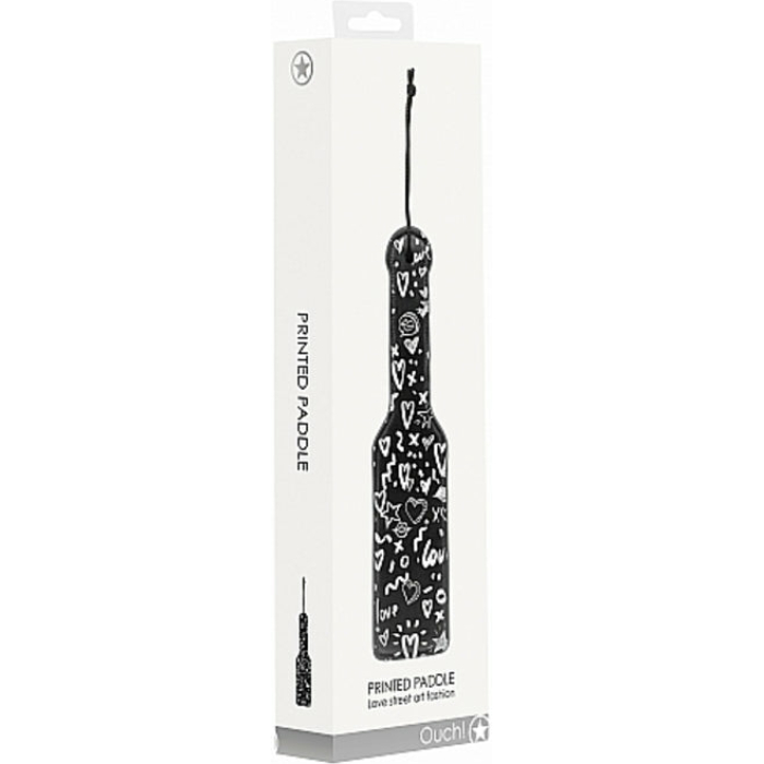 Ouch! Printed Paddle Love Street Art Fashion Black - Image 2