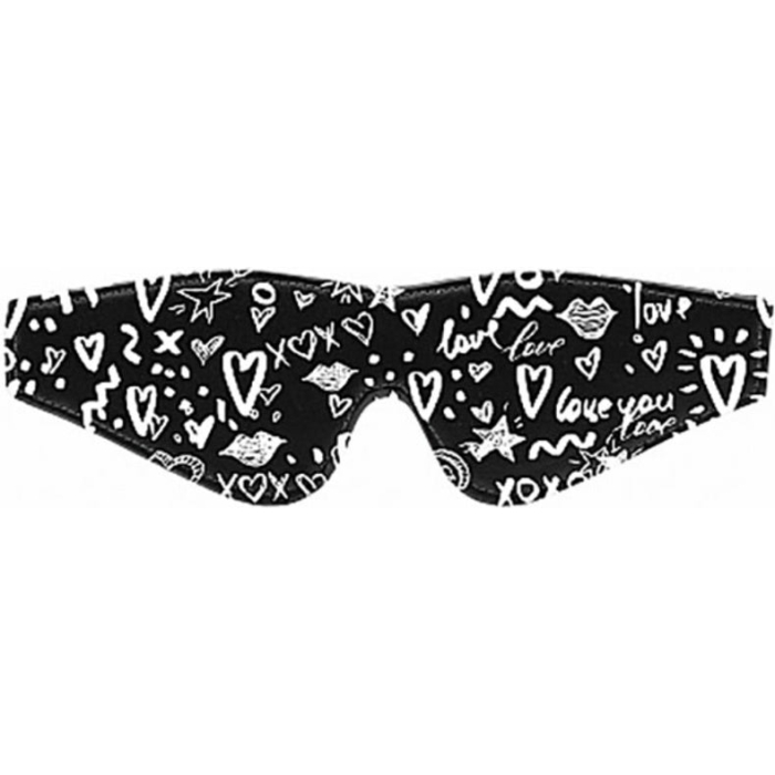 Ouch! Printed Eye Mask - Love Street Art Fasion - Black - Image 1