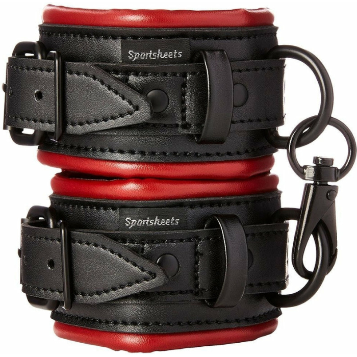 Sportsheets Saffron Handcuffs Black Red - Image 1