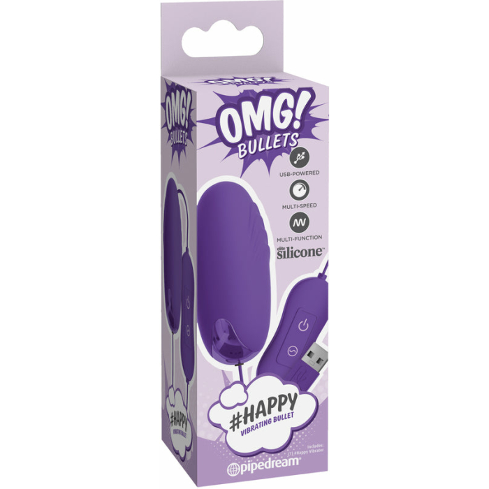 Omg! Bullets Happy Vibrating Bullet, Purple - Image 3