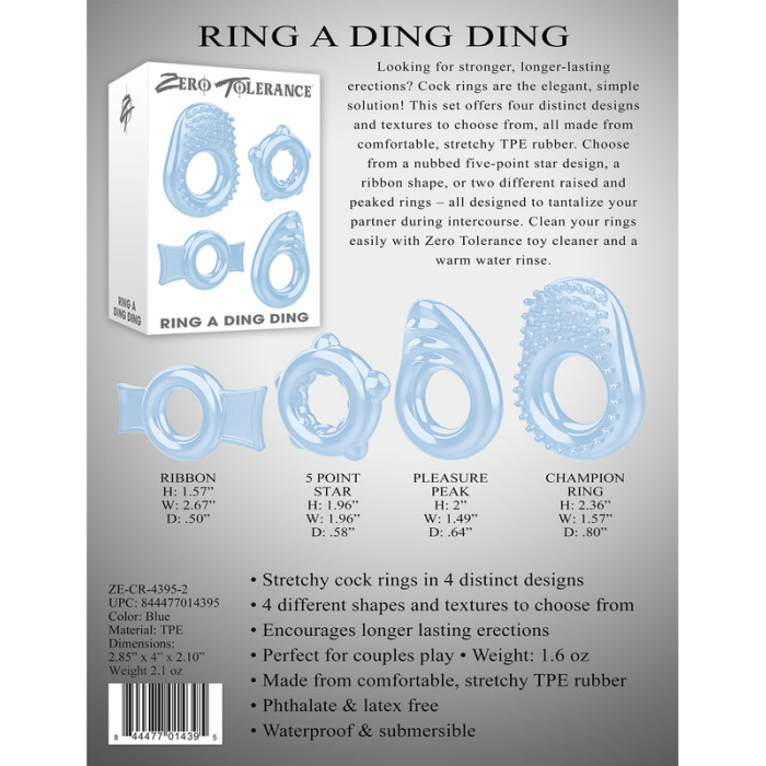 ZT Ring A Ding Ding Cock Ring Set Of 4 - Image 3