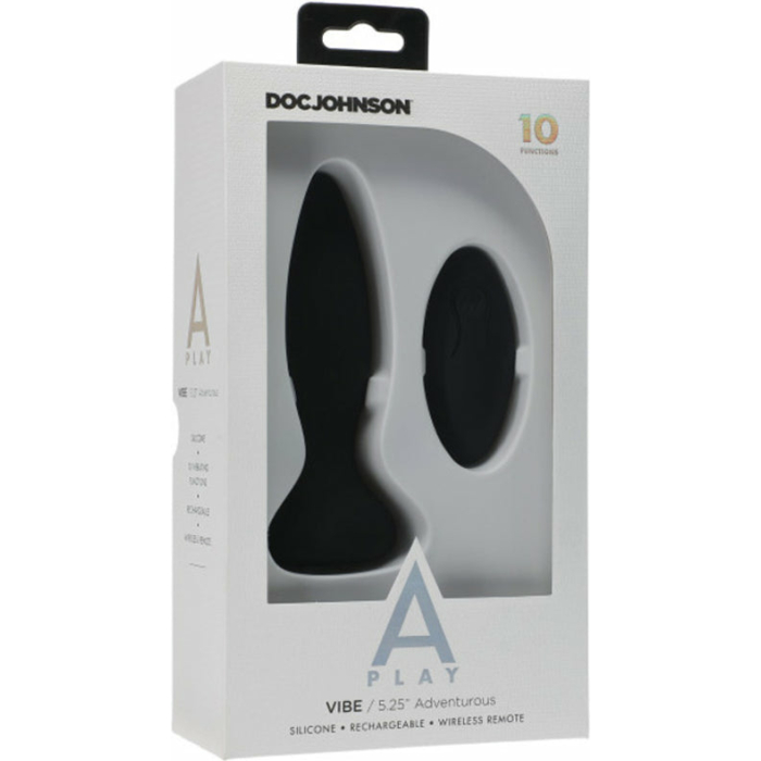 A Play Vibe Rechargeable Adventurous Anal Plug Remote Black - Image 1