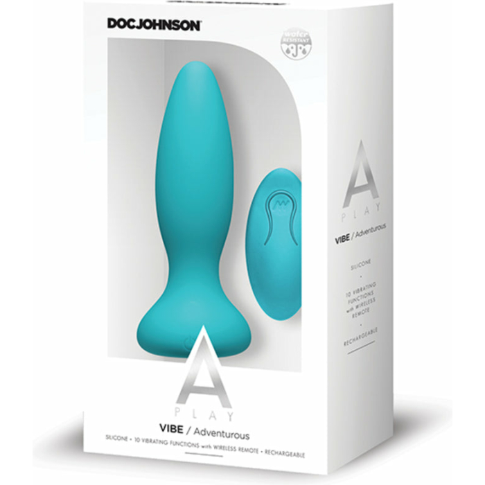 A-play Vibe Adventurous Rechargeable Silicone Anal Plug With Remote Teal - Image 1