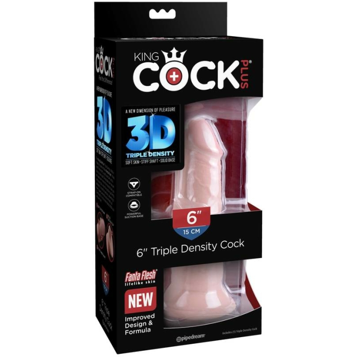 King Cock Triple Density 6 inches Dildo Beige - Image 3