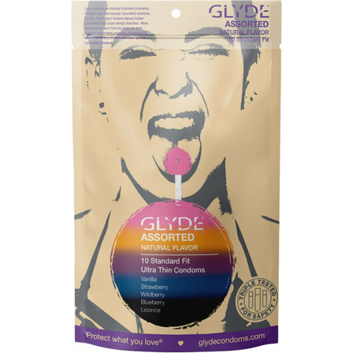 Glyde Ultra Natural Flavor Condom 10pk Asst - Image 1