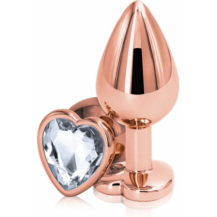 Rear Assets Rose Gold Heart Medium Clear - Image 1