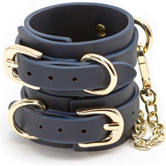 Bondage Couture Wrist Cuff Blue - Image 1