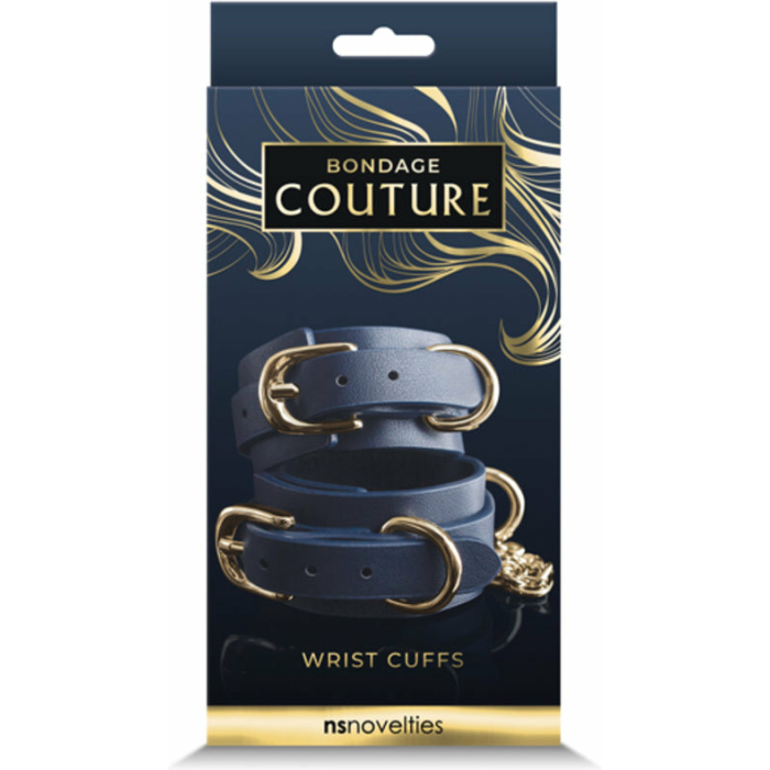 Bondage Couture Wrist Cuff Blue - Image 2