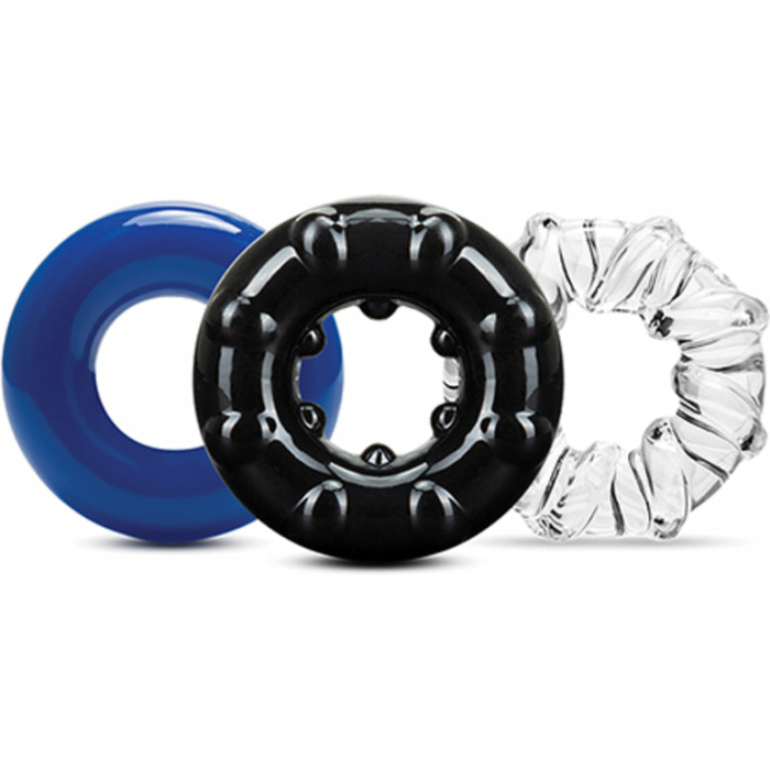 Stay Hard Triple Stretch 3pk Cock Rings - Image 1