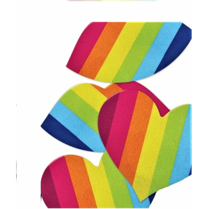 Nipplicious - Rainbow Nipple Pasties - 2-pack - Hearts & Lips Shape - Image 1