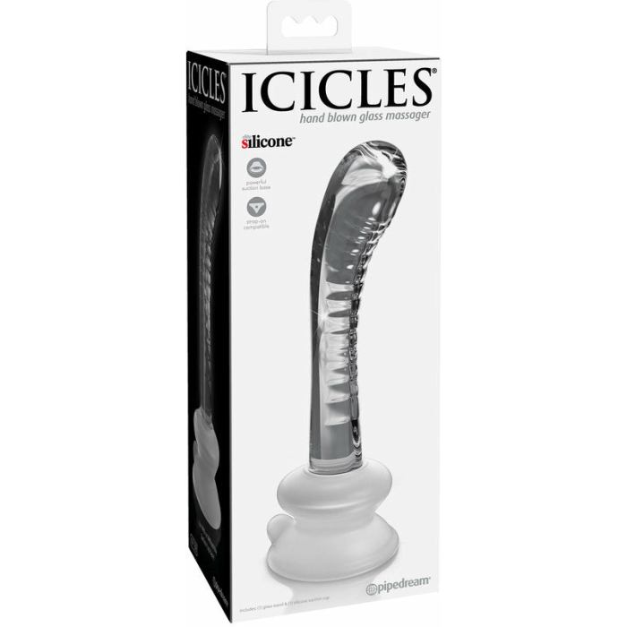 Icicles No. 88 - Glass Suction Cup G-spot Wand - Clear - Image 3