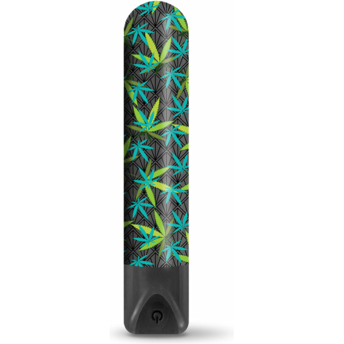 Prints Charming Buzzed Rechargeable 3.5" Bullet - Canna Queen - Black - Image 1