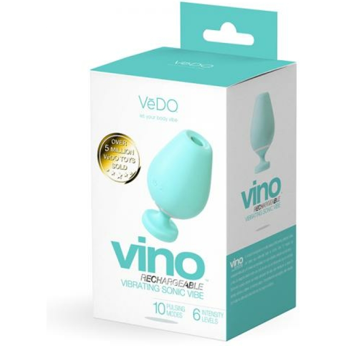 Vedo Vino Rechargeable Vibrating Sonic Vibe Turquoise - Image 1