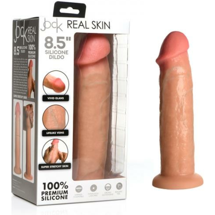 Jock Real Skin Silicone Dildo 8.5 In. Light - Image 1