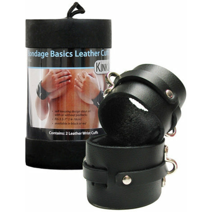 Kinklab leather wrist cuffs - black - Image 1