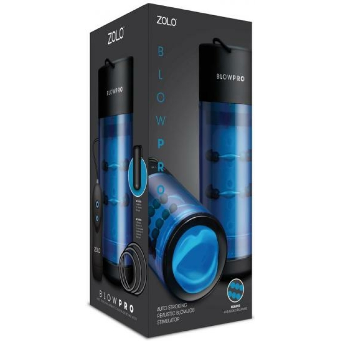Zolo Blowpro Auto Stroking Blowjob Stimulator Blue - Image 2