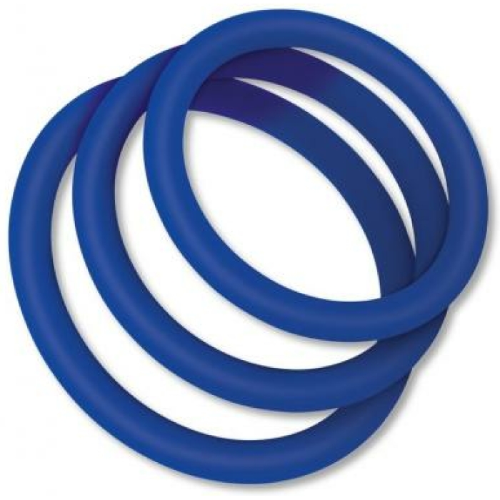Zolo Stretchy Silicone Cock Rings - Blue - Image 1