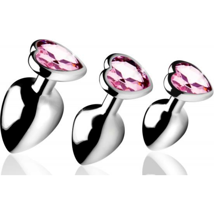 Booty Sparks Pink Heart Gem Anal Plug Set - Image 2