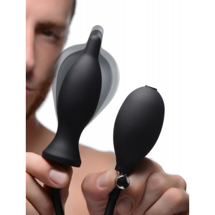 Dark Inflator Silicone Inflatable Anal Plug Black - Image 1